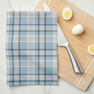Paño De Cocina gris claro azulado texturizado a cuadros