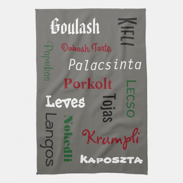 Paño De Cocina Gris de alimentos húngaros (Vertical)