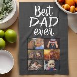 Paño De Cocina Gris fotográfico de la familia de los mejores Coll<br><div class="desc">Modelo de fotografía familiar de Collage de fotos Best Dad 6 Toalla de cocina gris. Añade 6 fotos de la familia. Esta toalla de cocina personalizada es un regalo perfecto para el padre por el Día del Padre,  cumpleaños o Navidades.</div>