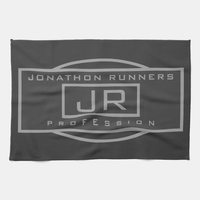 Paño De Cocina Gris geométrico deportivo masculino y grises oscur (Horizontal)