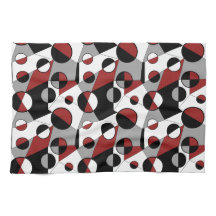 Gris, negro, blanco, rojo Geométrico Mod Retro