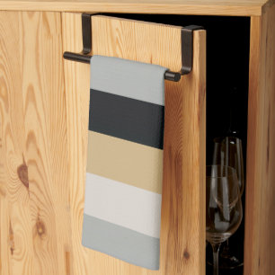 Paño De Cocina Gris, negro y tan