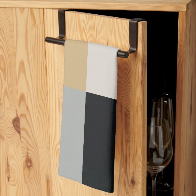 Paño De Cocina Gris, negro y tan (Pliegue de tercios)