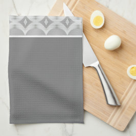 Paño De Cocina gris oscuro con acento de patrón