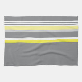 Paño De Cocina Gris (raya amarilla)