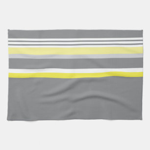 Paño De Cocina Gris (raya amarilla)