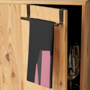 Paño De Cocina gris rosa y abstracto negro