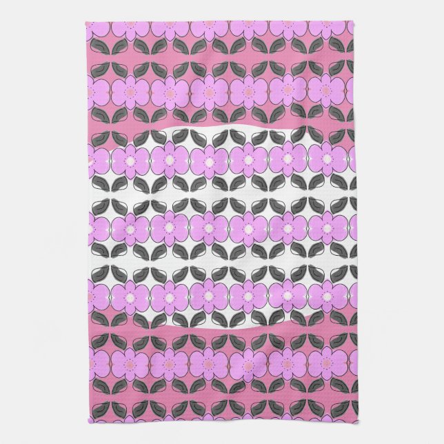 Paño De Cocina gris rosa y blanco (Vertical)