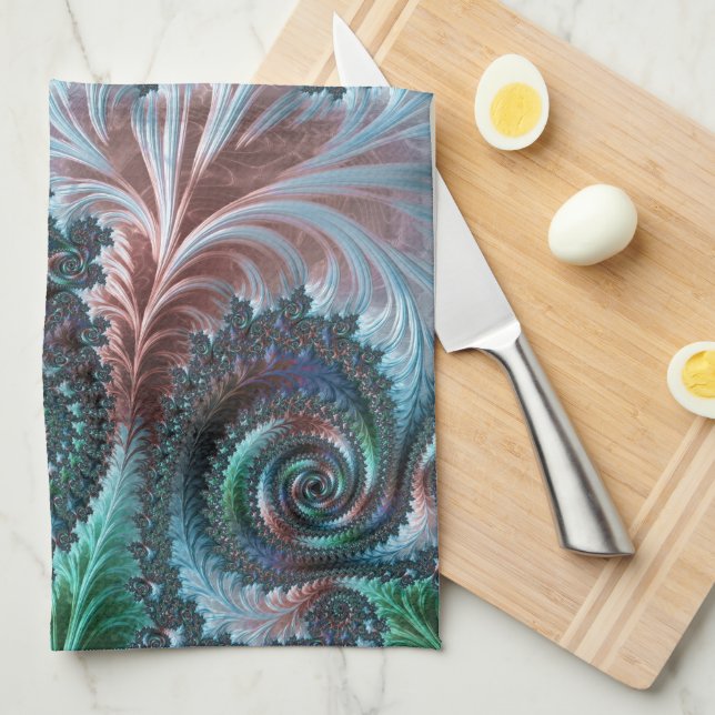 Paño De Cocina Groovy Colorful Boho Hippie Mandelbrot Arte Fracta (Doblado Cuarto)