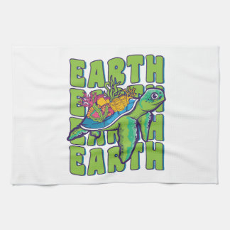 Paño De Cocina Groovy Earth Day Sea Turtle Lover Wildlife