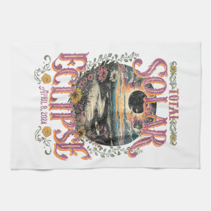 Paño De Cocina Groovy Eclipse Solar Total Abril 8 2024 Astronomía