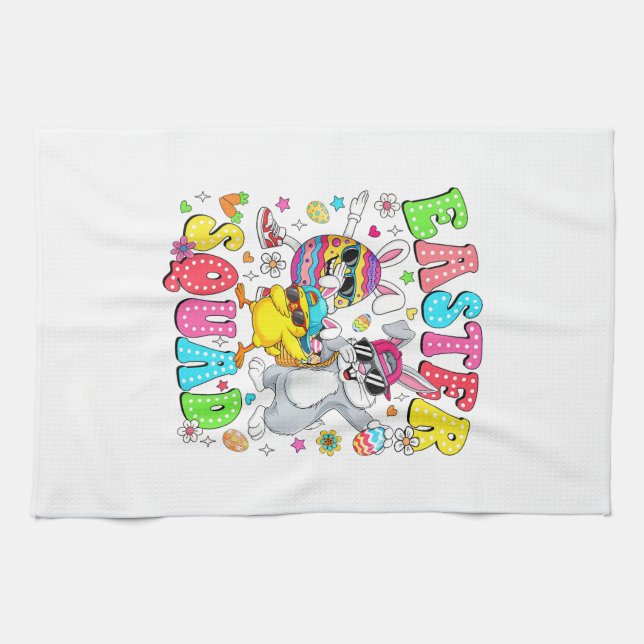 Paño De Cocina Groovy Funny Rabbit Egg Chick Easter Squad Day Men (Horizontal)