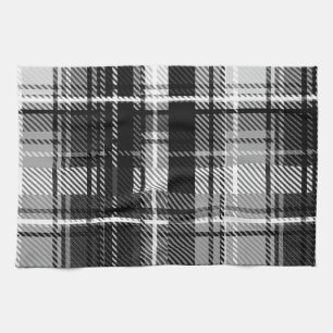 Paño De Cocina Grunde Blanco Negro Flannel Tartán Diseño