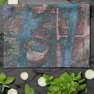 Paño De Cocina Grunge de graffiti pintado Rojo Rojo Rojo Azul Á