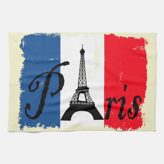Paño De Cocina Grunge de París (Horizontal)
