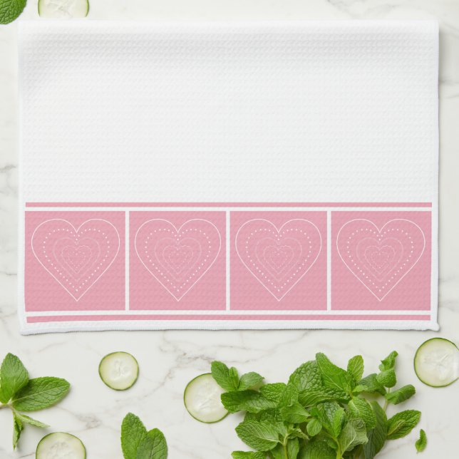 Paño De Cocina Grupo de corazones (Doblado)