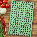 Paño De Cocina Grupo Primavera Negra sentando a los conejos flore<br><div class="desc">Esta toalla de mano de cocina es verde con un grupo de conejos de primavera sentados que llevan flores coloridas alrededor de sus cuellos con una salpicadura de pétalos de flores de diferentes colores.</div>