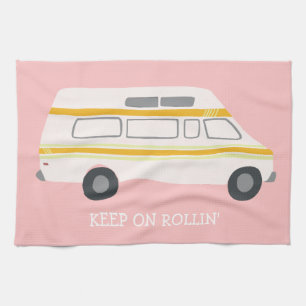 Paño De Cocina GUARDE EN rosa retro de ROLLIN Campervan Motorhome