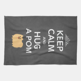 Paño De Cocina Guarde la calma y abrace un Pom - moreno lindo