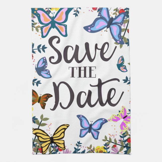 Paño De Cocina Guarde las mariposas Date Vintage. (Vertical)