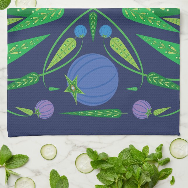 Paño De Cocina Guardián De La Cocina De Blueberries (Doblado)