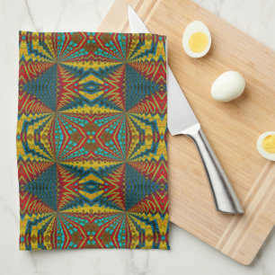 Paño De Cocina Guay Blue Red Yellow Retro Geométrica Ethbal