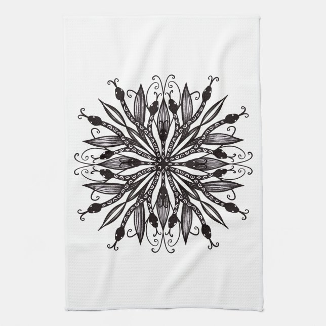 Paño De Cocina Guay Snakes Black And White Botantic Gothic (Vertical)