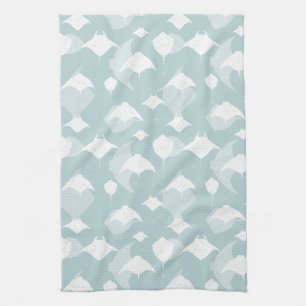 Paño De Cocina Guay Stingrays Blue White Ocean Print
