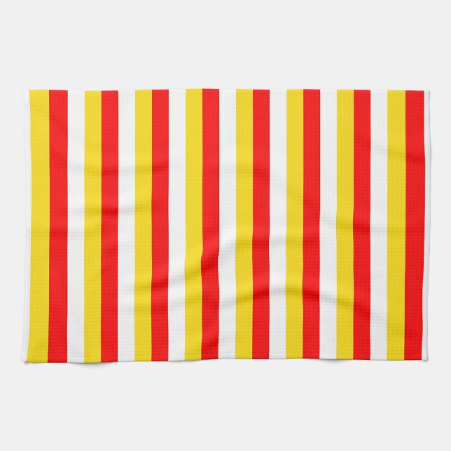 Paño De Cocina Guernsey flag stripes red yellow white pattern Nor (Horizontal)
