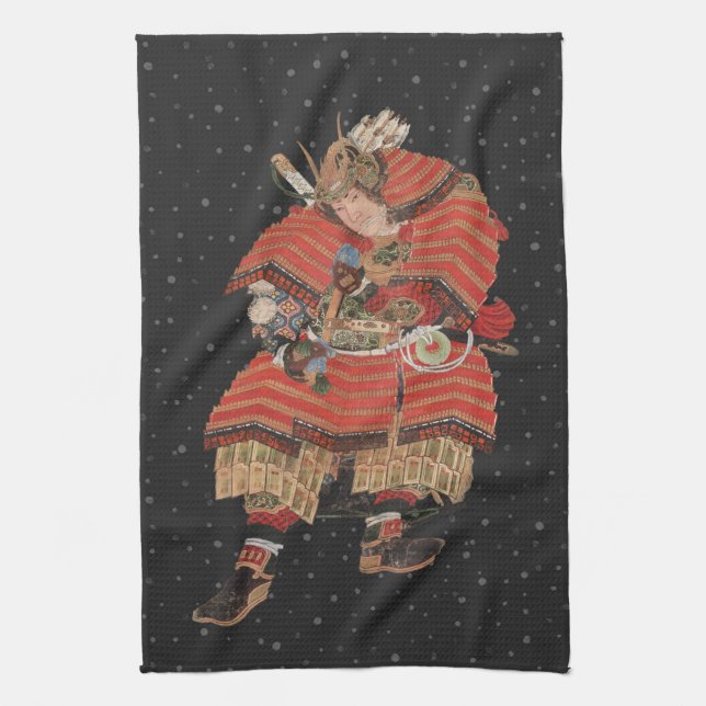 Paño De Cocina Guerrero samurai vintage arte japonés (Vertical)