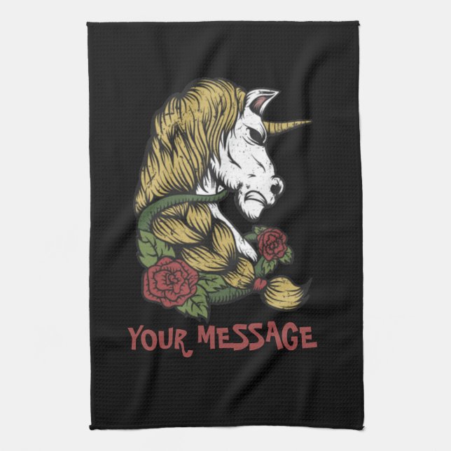 Paño De Cocina Guerrero urbano, Rosa de Unicorn (Vertical)