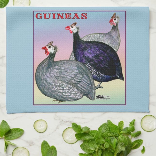 Paño De Cocina guineas Three Fowl (Doblado)