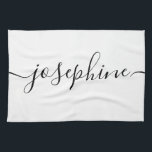 Paño De Cocina Guión elegante personalizado Nombre personalizado<br><div class="desc">Presentamos nuestra toalla de cocina personalizada de estilo elegante y personalizado, un regalo delicioso y atento que añade un toque de sofisticación y encanto a cualquier cocina. Esta toalla de cocina está diseñada pensando en la sencillez y la elegancia, lo que la convierte en una adición atemporal y versátil a...</div>