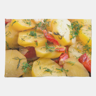 Paño De Cocina Guisado de patatas con la cebolla, el paprika y el