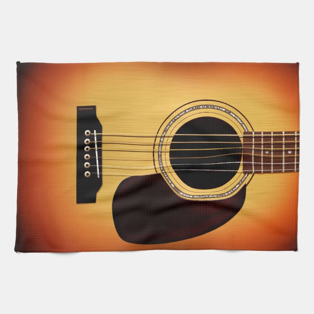 Paño De Cocina Guitarra acústica con ráfaga de sol (Horizontal)