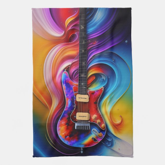 Paño De Cocina Guitarra Surrealista (Vertical)