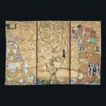 Paño De Cocina Gustav Klimt - Árbol de Frisas Estúclet<br><div class="desc">Stoclet Frieze Triptych: Tree of Life,  Fulfillment,  Expectation - Gustav Klimt,  Cardboard,  1909</div>