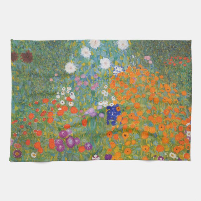 Paño De Cocina Gustav Klimt Flor Jardín Naturaleza (Horizontal)