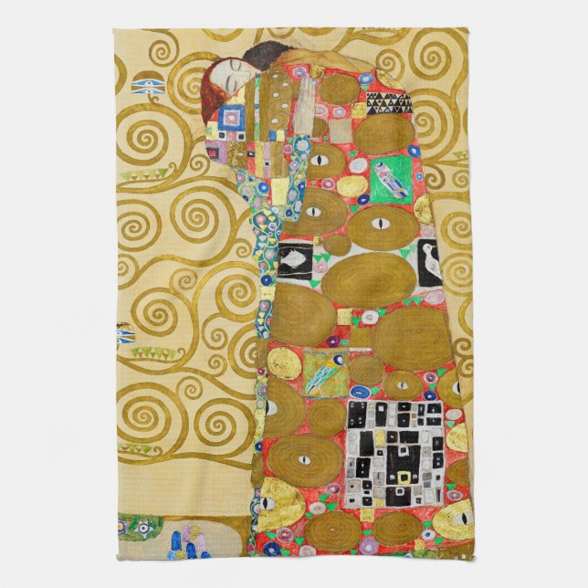 Paño De Cocina Gustav Klimt Fulfillment Nouveau Couple (Vertical)