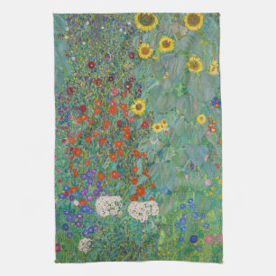 Paño De Cocina Gustav Klimt - Jardín de campo con girasoles