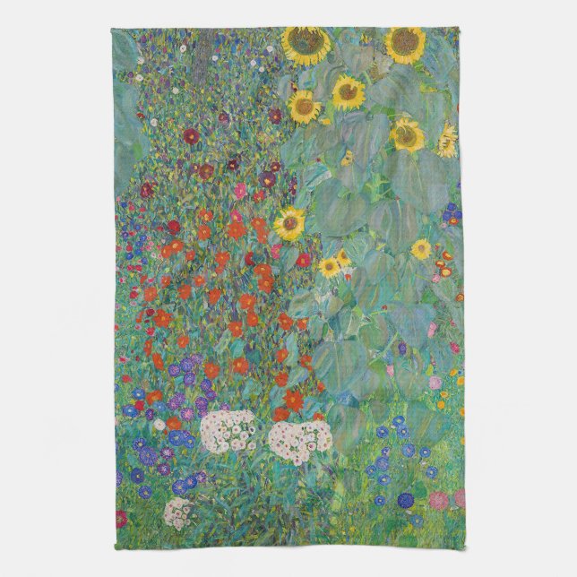 Paño De Cocina Gustav Klimt - Jardín de campo con girasoles (Vertical)