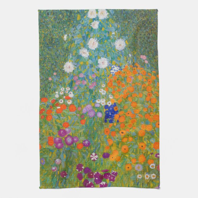 Paño De Cocina Gustav Klimt - Jardín de flores (Vertical)