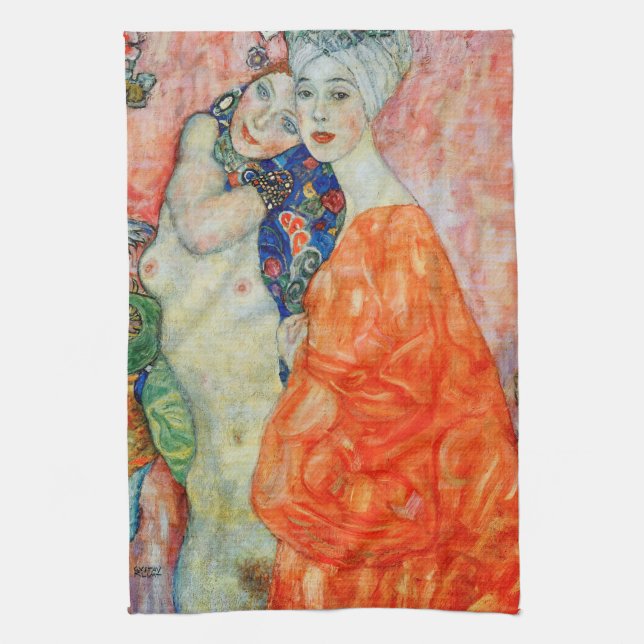 Paño De Cocina Gustav Klimt - Mujeres amigas (Vertical)