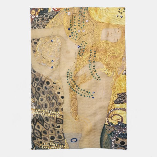 Paño De Cocina Gustav Klimt - Serpientes de Agua I (Vertical)