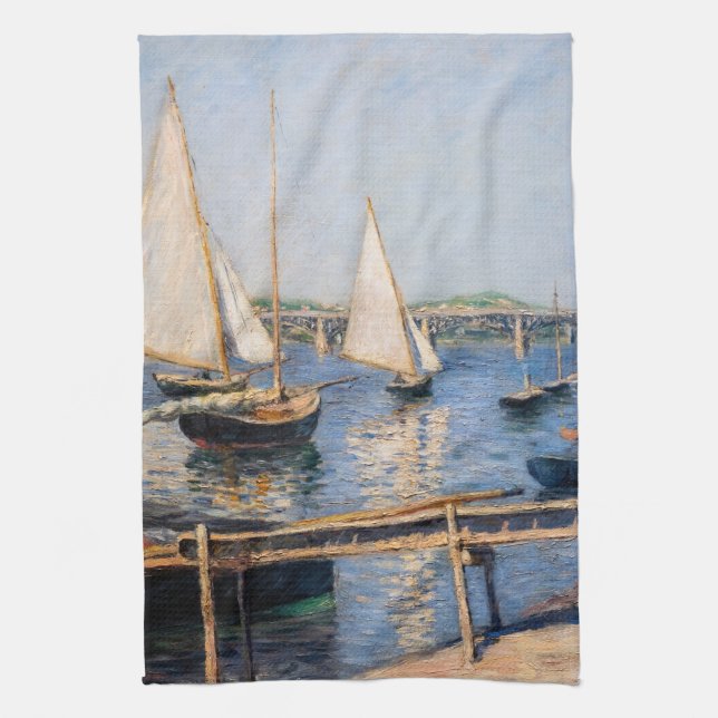 Paño De Cocina Gustave Caillebotte - Barcos de vela en Argenteuil (Vertical)