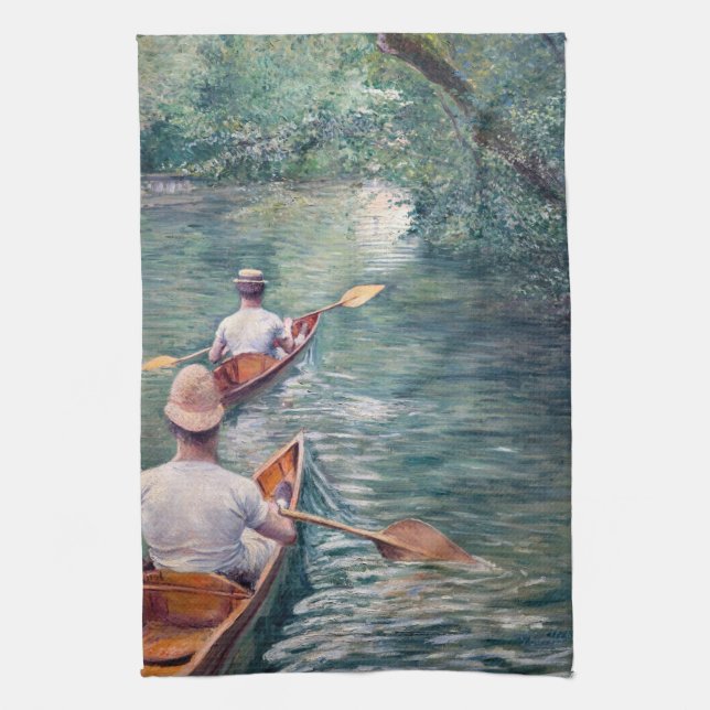 Paño De Cocina Gustave Caillebotte - Canoes on the Yerres (Vertical)