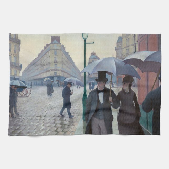 Paño De Cocina Gustave Caillebotte - Paris Street; Rainy Day (Horizontal)