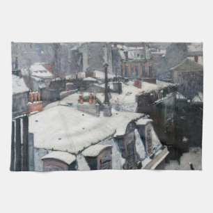 Paño De Cocina Gustave Caillebotte - Techos en la nieve