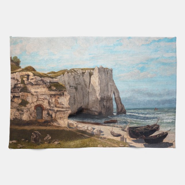 Paño De Cocina Gustave Courbet - Acantilados en Etretat después d (Horizontal)