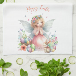 Paño De Cocina Hada de Pascua de primavera en acuarela
